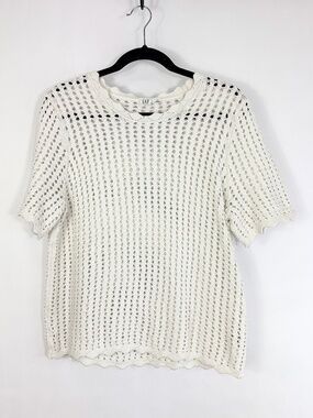 Gap Crotchet Scalloped Short Sleeve Sweater